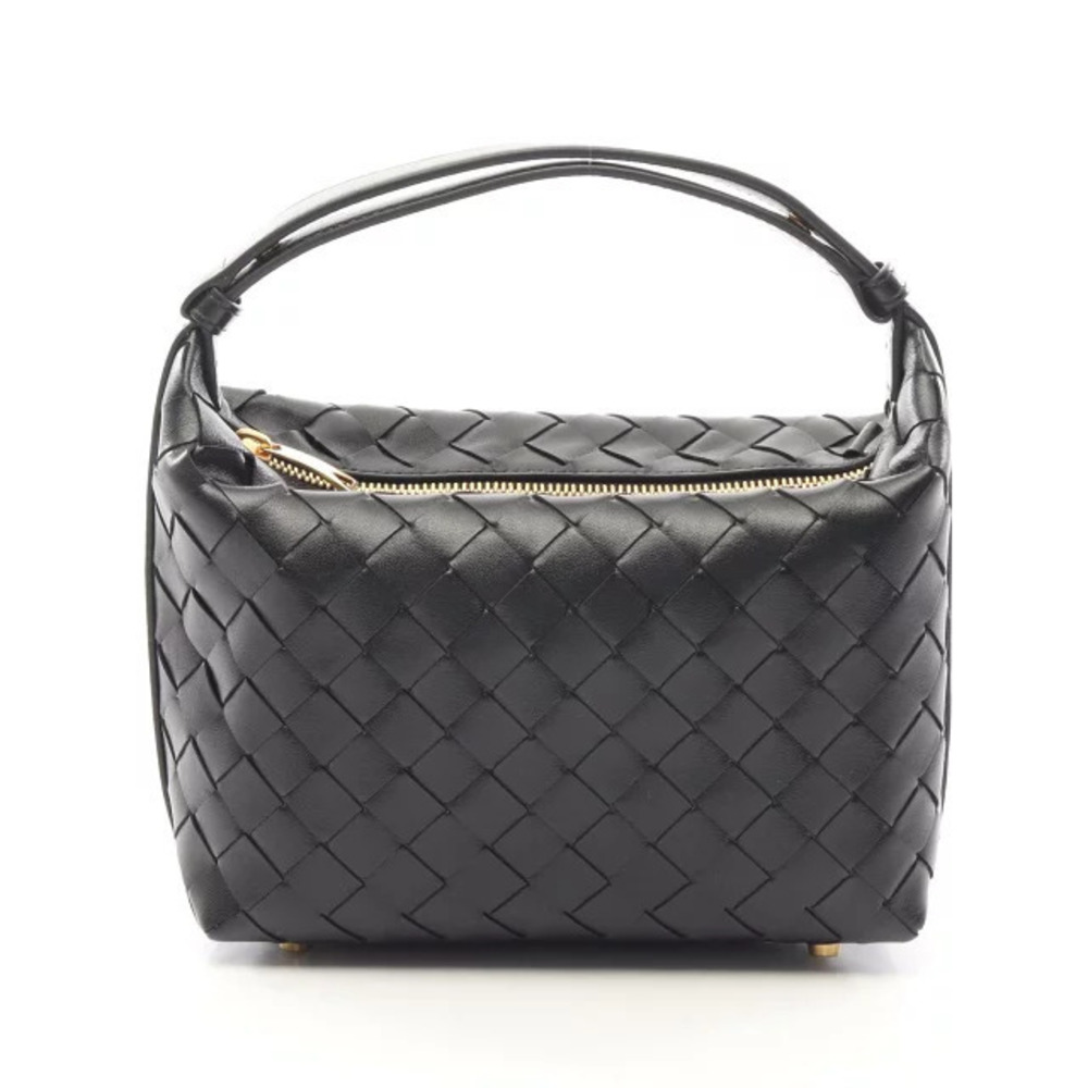 Bottega Veneta Wallace Intrecciato Handbag Leather Black
